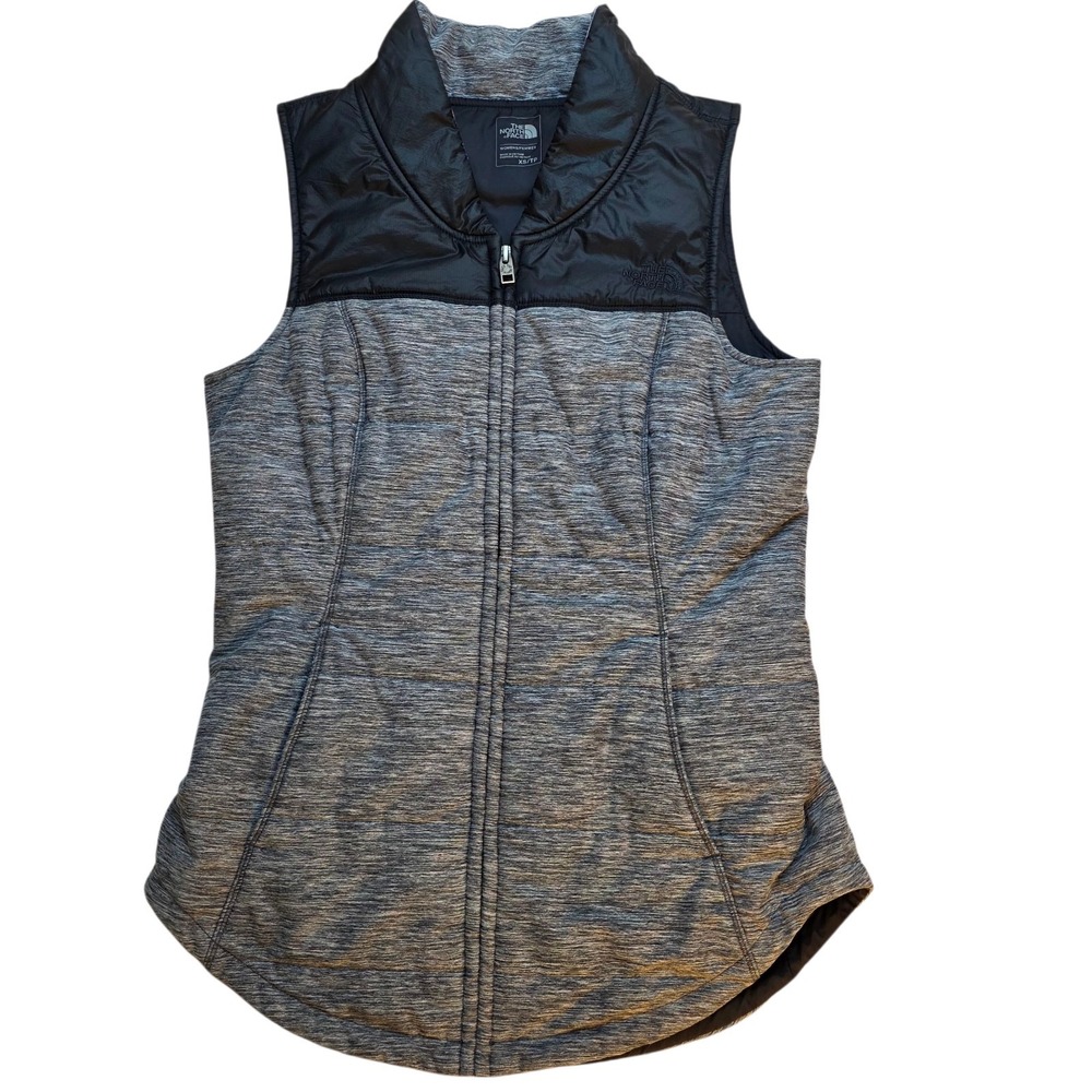 The North Face Women's ThermoBall Hybrid Insulated Vest XS Gray Black Full Zip
